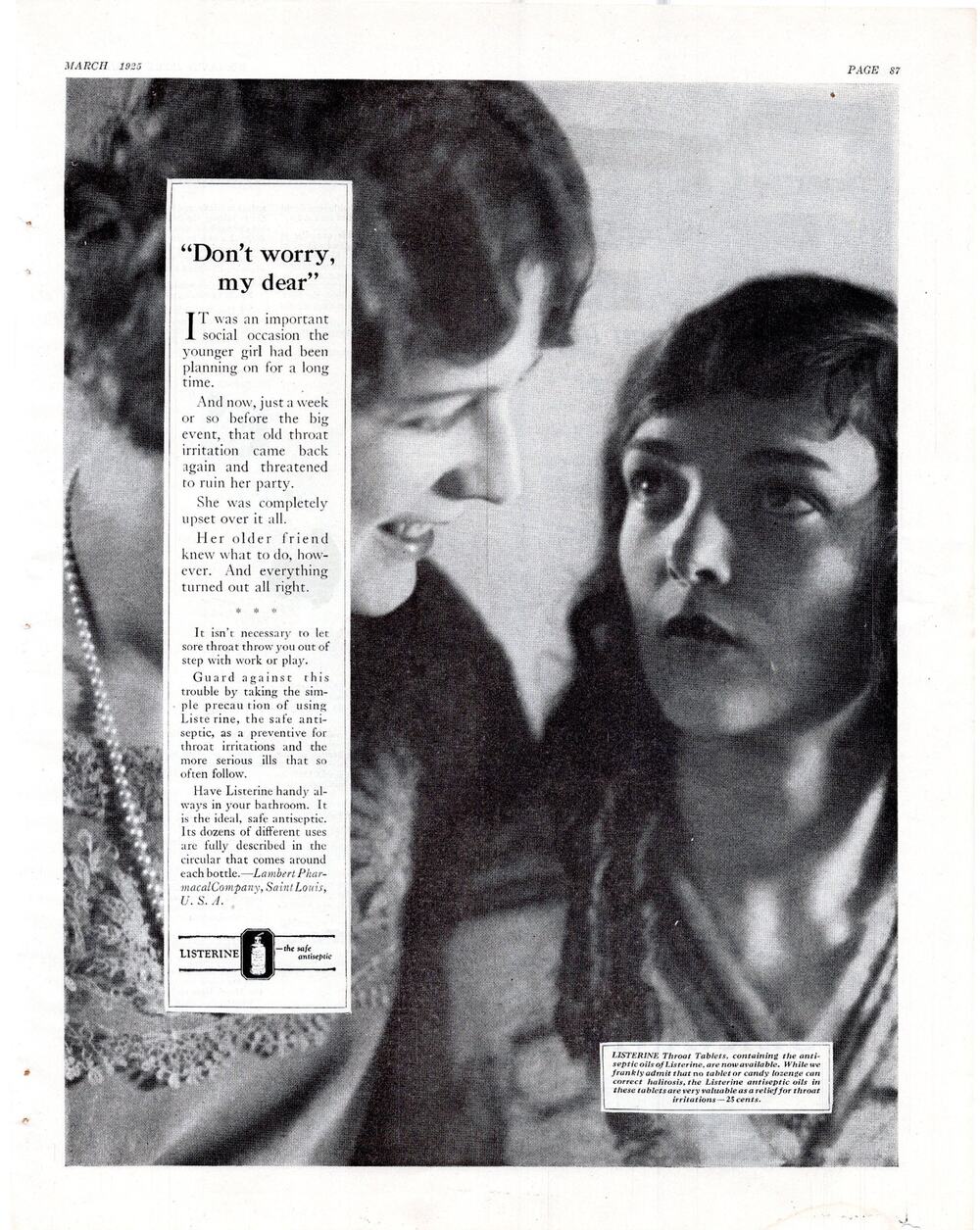 Listerine Antiseptic / Hotpoint Servants Advertisement 1925 Vintage Home Health
